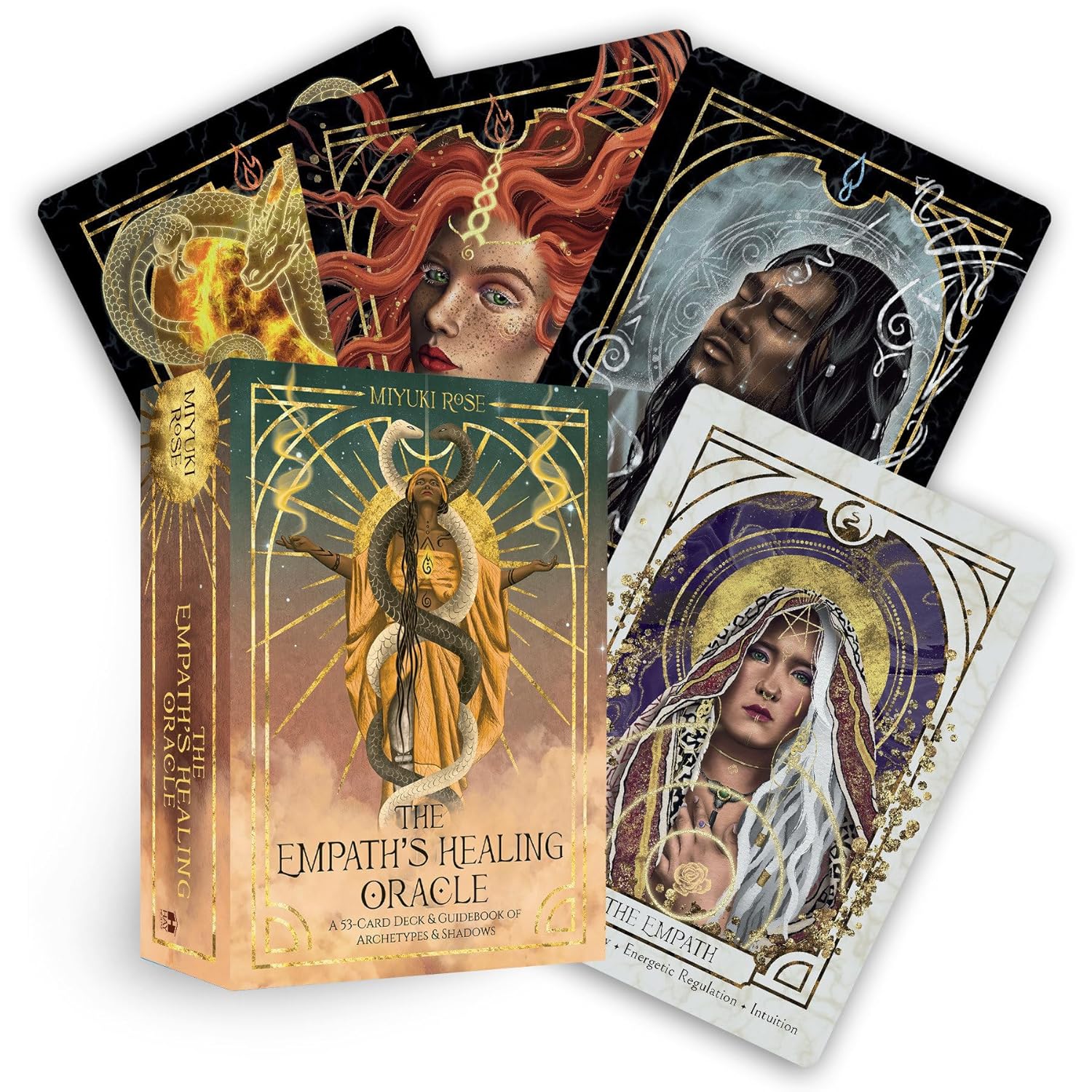 The Empath's Healing Oracle: A 53-Card Deck & Guidebook of Archetypes & Shadows Cards || Miyuki Rose