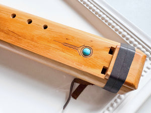 17.5" Aromatic Cedar Hand Carved Double Drone Flute || Note F 432Hz