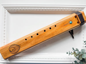 17.5" Aromatic Cedar Hand Carved Double Drone Flute || Note F 432Hz