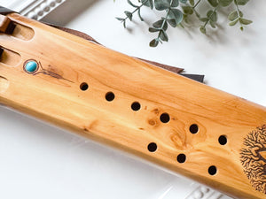 18.5" Aromatic Cedar Hand Carved Triple Drone Flute || Note A 432 Hz