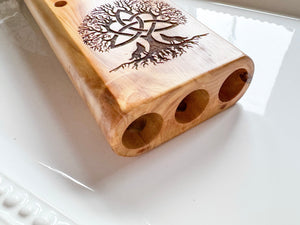 18.5" Aromatic Cedar Hand Carved Triple Drone Flute || Note A 432 Hz