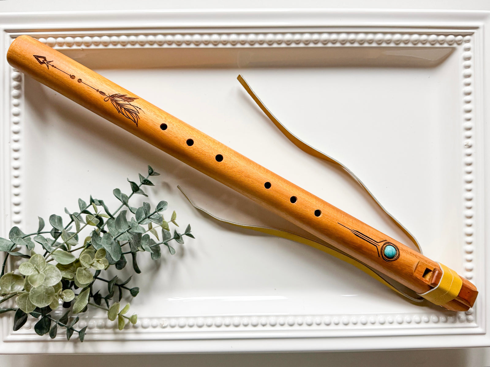 18.5" Jackfruit Wood Hand Carved Flute || Note F 432Hz