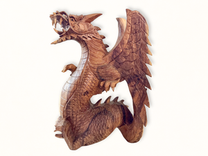 Suar Wood Hand Carved Dragon Wood Statue || Indonesia