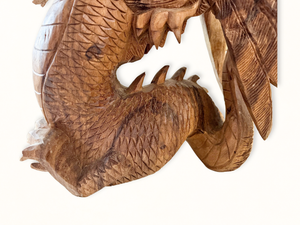 Suar Wood Hand Carved Dragon Wood Statue || Indonesia
