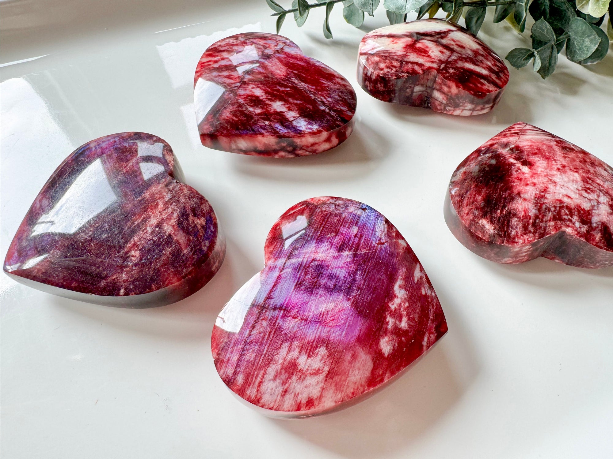 Red Moonstone Heart