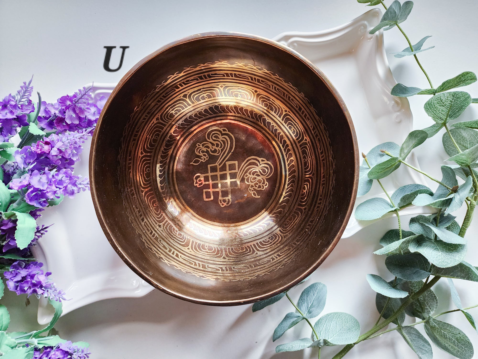 7.5" Tibetan Etched Singing Bowl