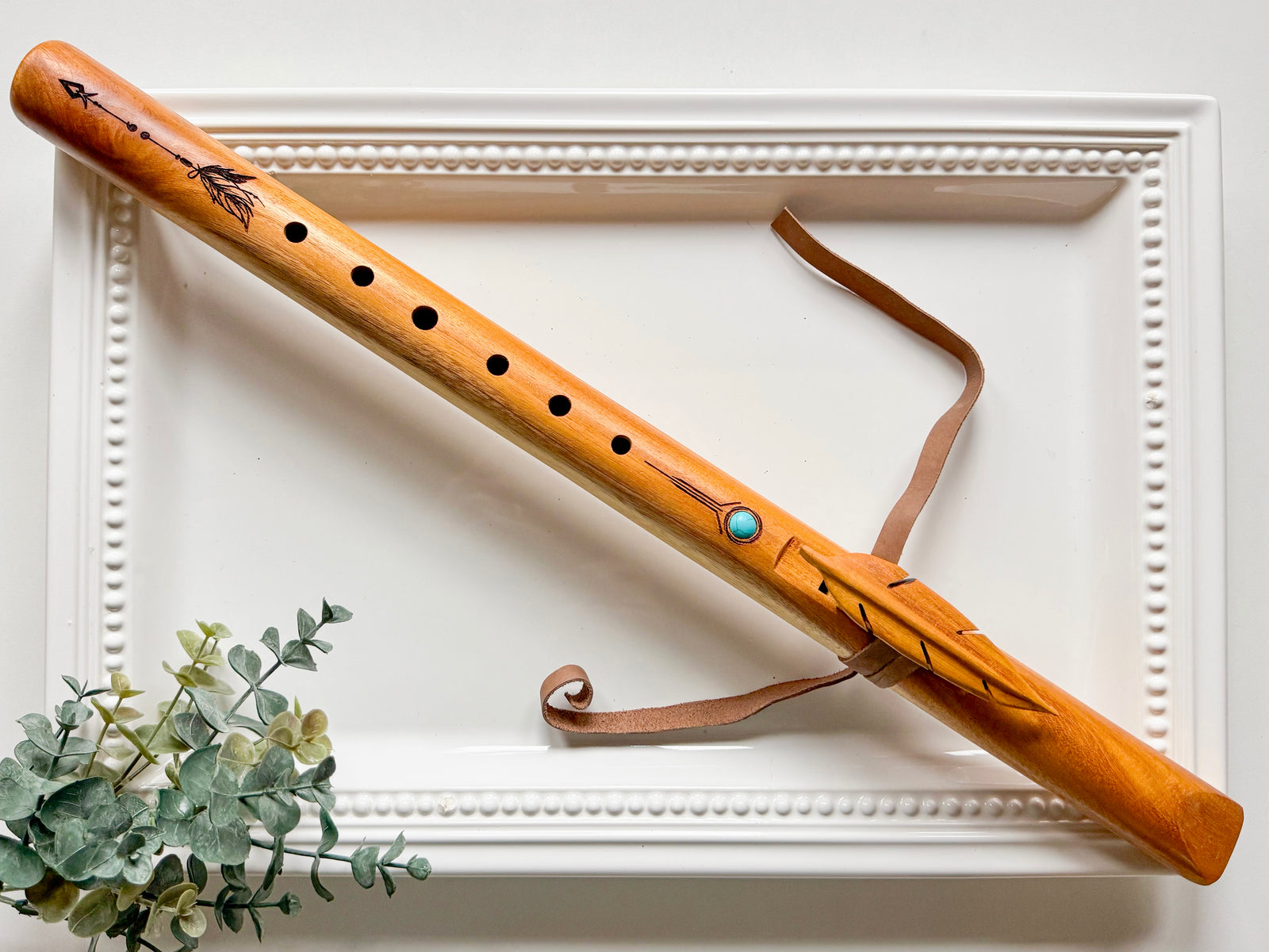 21.5" Jackfruit Wood Hand Carved Flute || Note G 432Hz