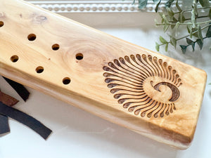 21" Aromatic Cedar Hand Carved Triple Drone Flute || Note G 432 Hz