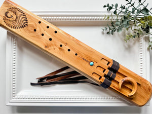 21" Aromatic Cedar Hand Carved Triple Drone Flute || Note G 432 Hz