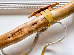 21" Natural Sungu Teak Hand Carved Flute || Note A 432Hz