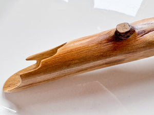 21" Natural Sungu Teak Hand Carved Flute || Note A 432Hz