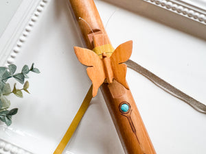 22" Sungu Teak Hand Wood Carved Flute || Note E 528Hz