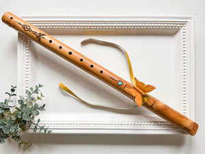 22" Sungu Teak Hand Wood Carved Flute || Note E 528Hz