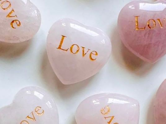 Rose Quartz Mini 'Love' Heart || 1"