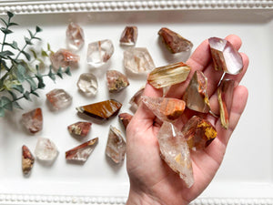 Amphibole Angel Phantom Quartz Faceted Free Forms || Brazil || Rare Premium Grade