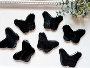 Ice Obsidian Butterfly Carving