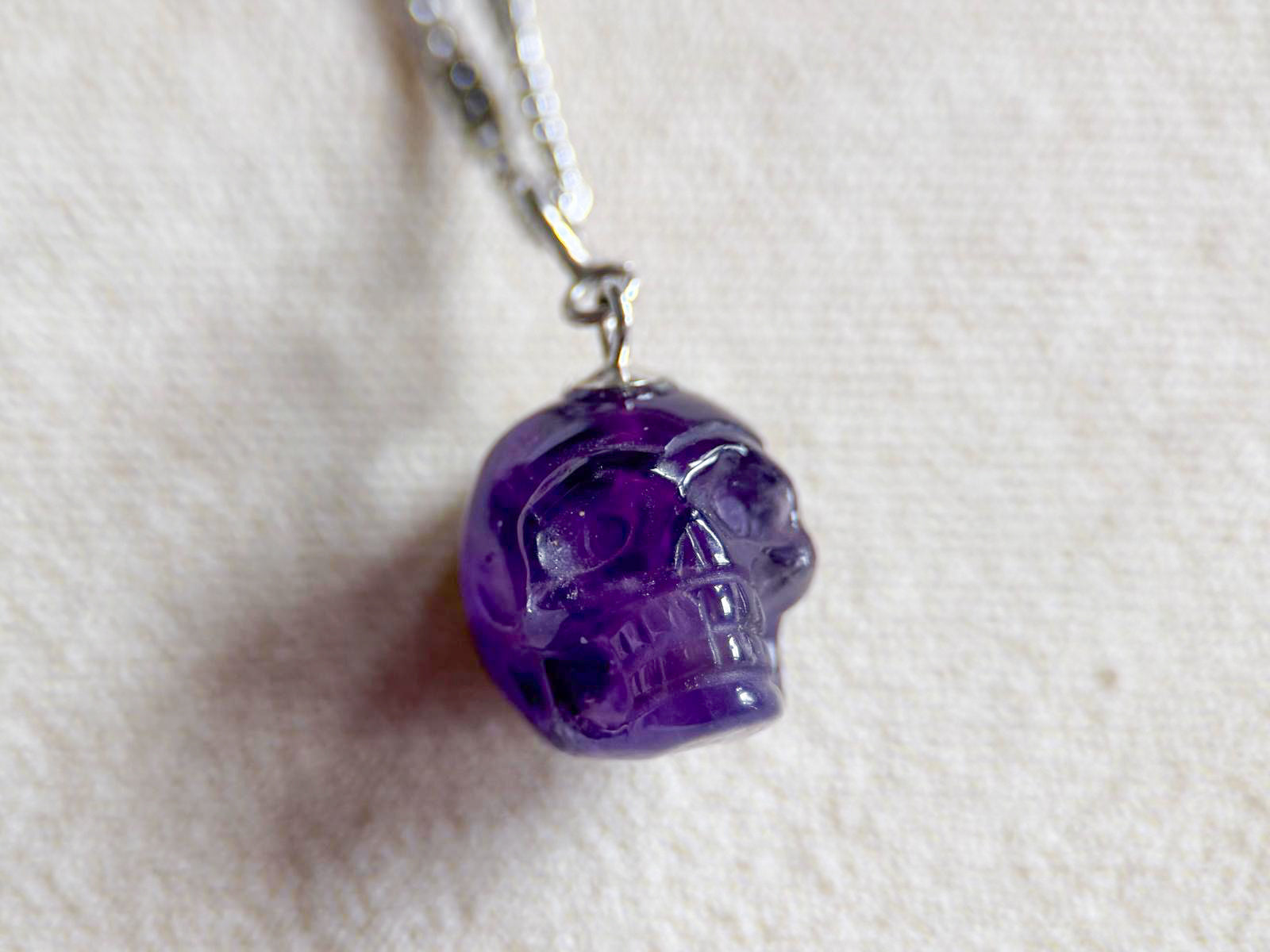 Amethyst Skull Necklace 