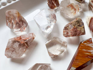 Amphibole Angel Phantom Quartz Faceted Free Forms || Brazil || Rare Premium Grade