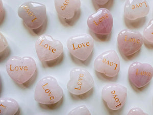 Rose Quartz Mini 'Love' Heart || 1"