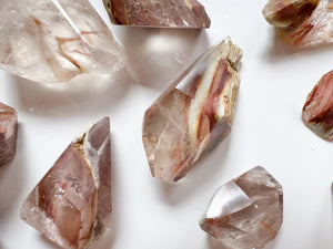 Amphibole Angel Phantom Quartz Faceted Free Forms || Brazil || Rare Premium Grade