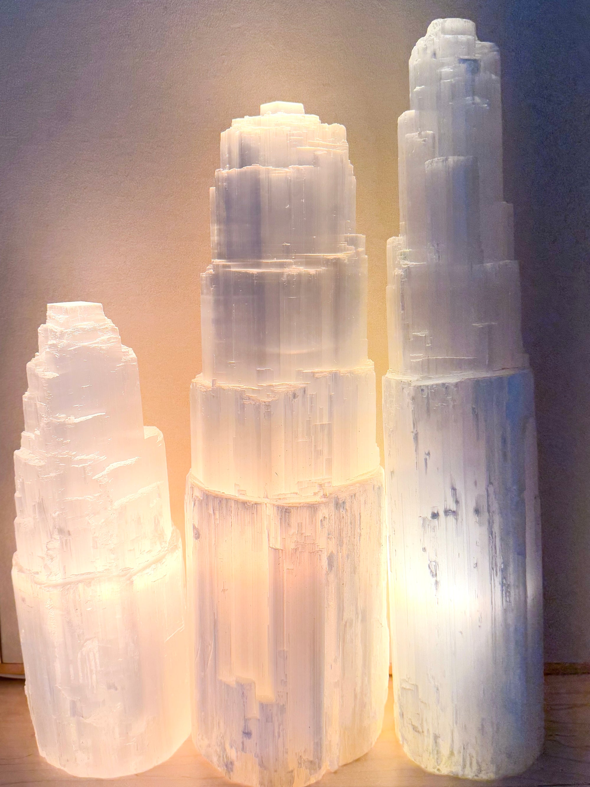 Selenite Tower Lamp