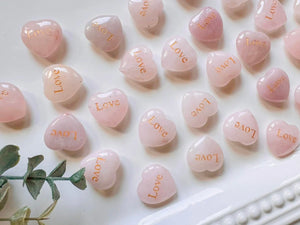 Rose Quartz Mini 'Love' Heart || 1"