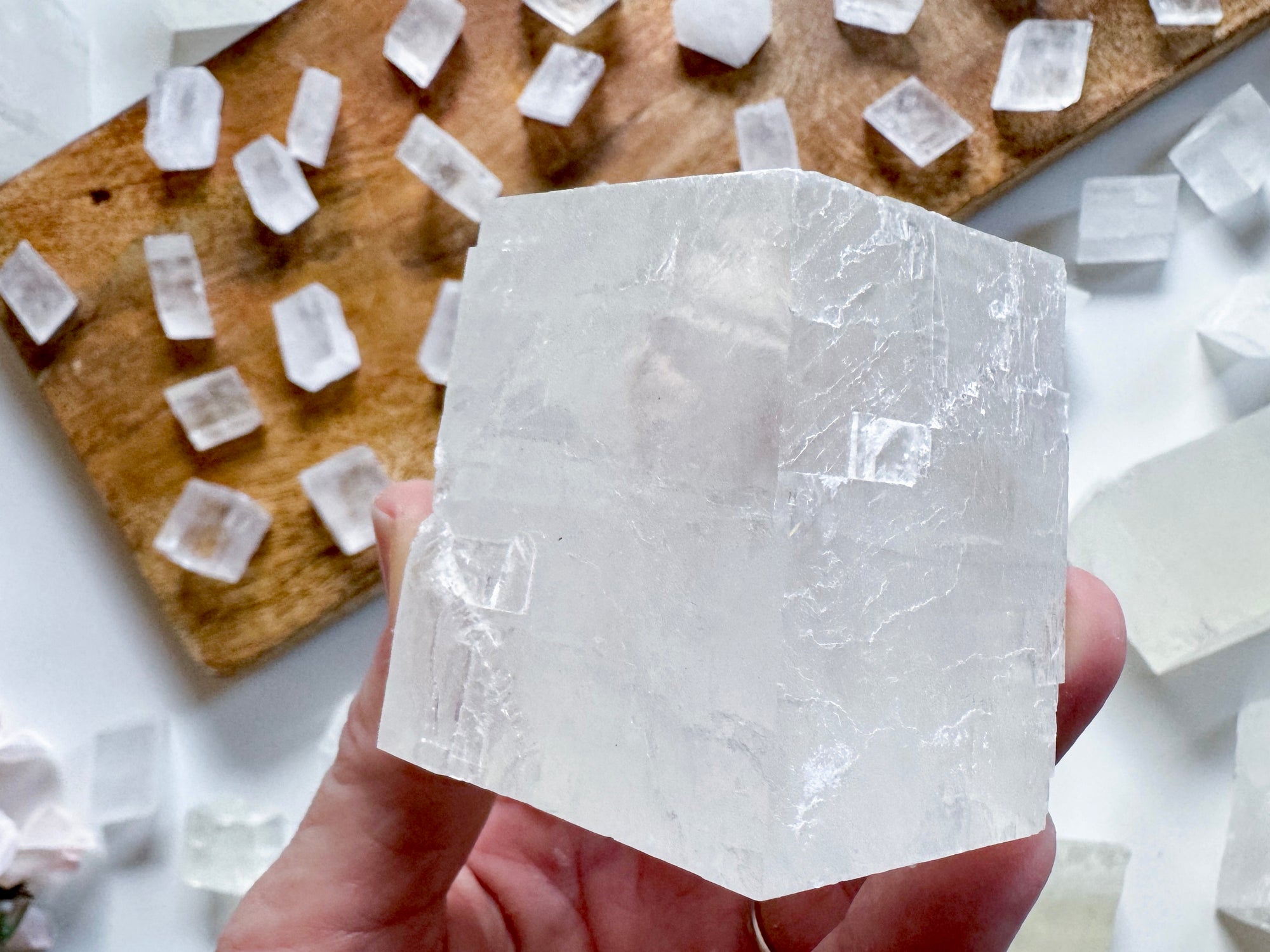 Ice Optical Calcite Rhombus Cube || Mexico