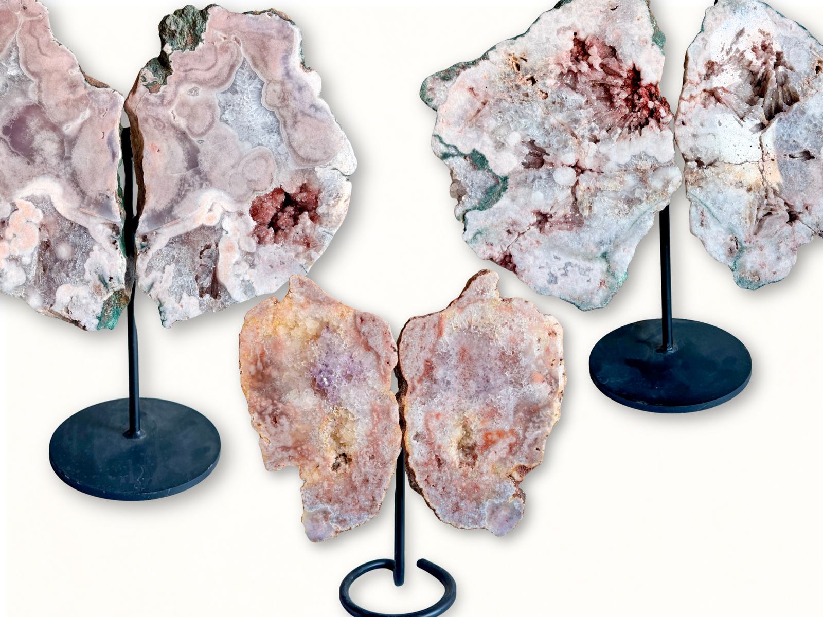 Pink Amethyst Wings on Stand || Showpiece
