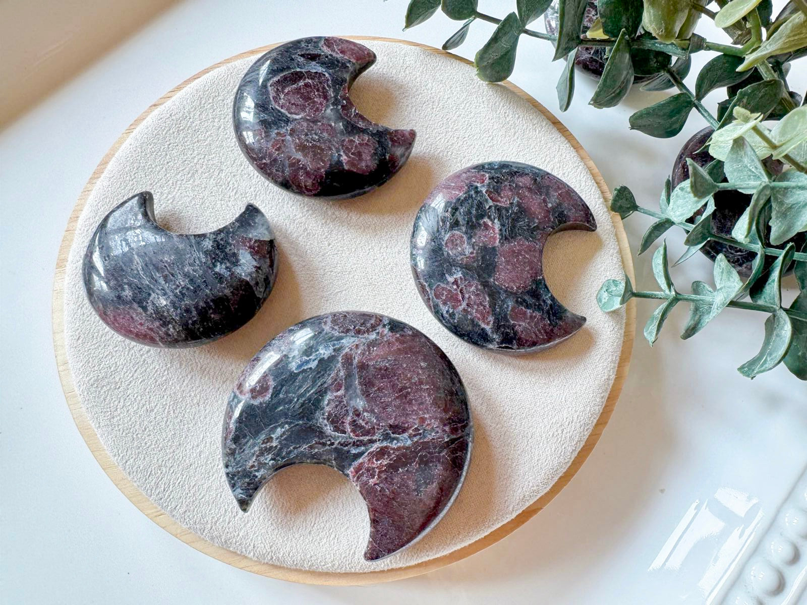 Almandine Garnet in Arfvedsonite Matrix Crescent Moon