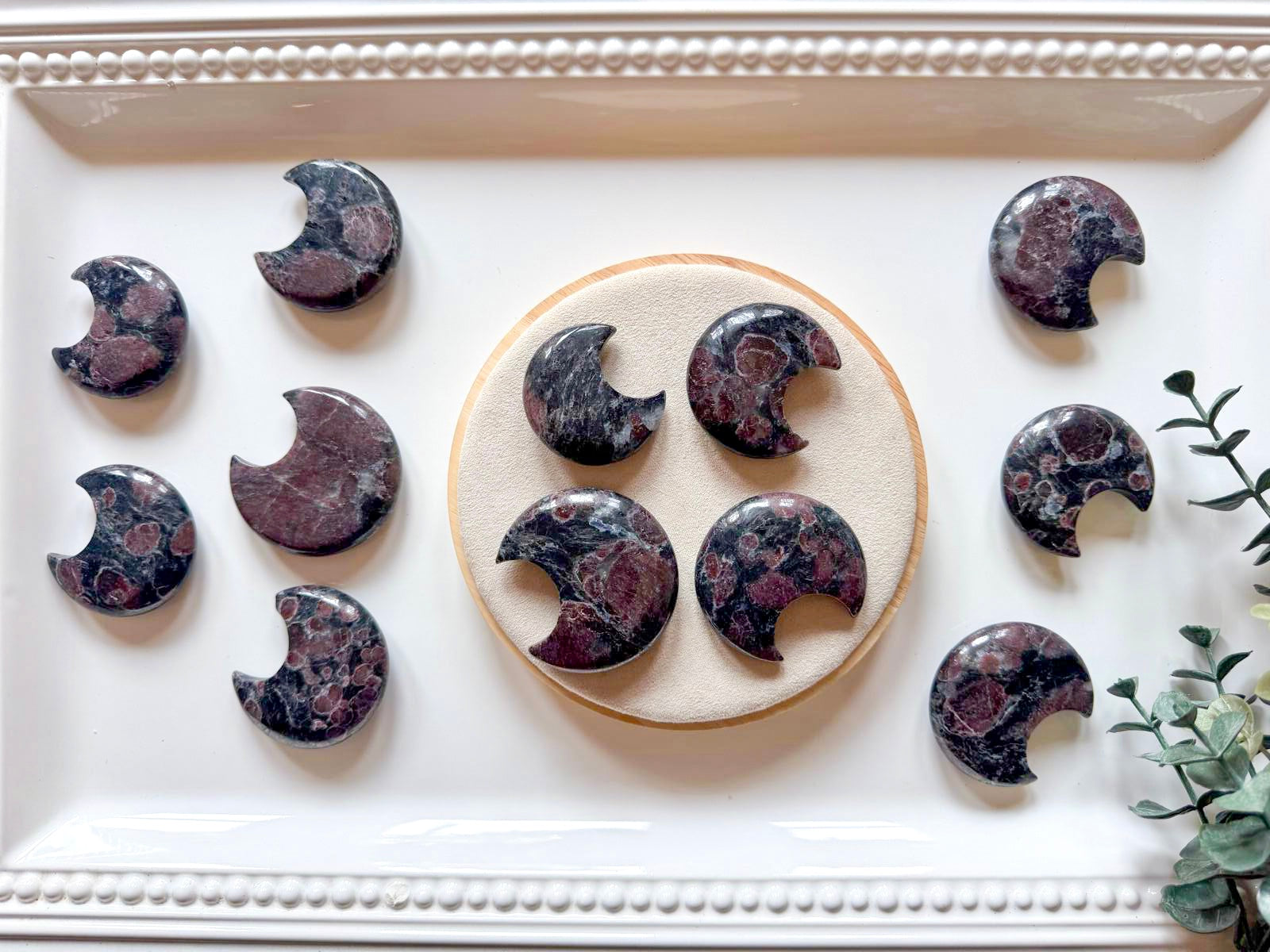 Almandine Garnet in Arfvedsonite Matrix Crescent Moon