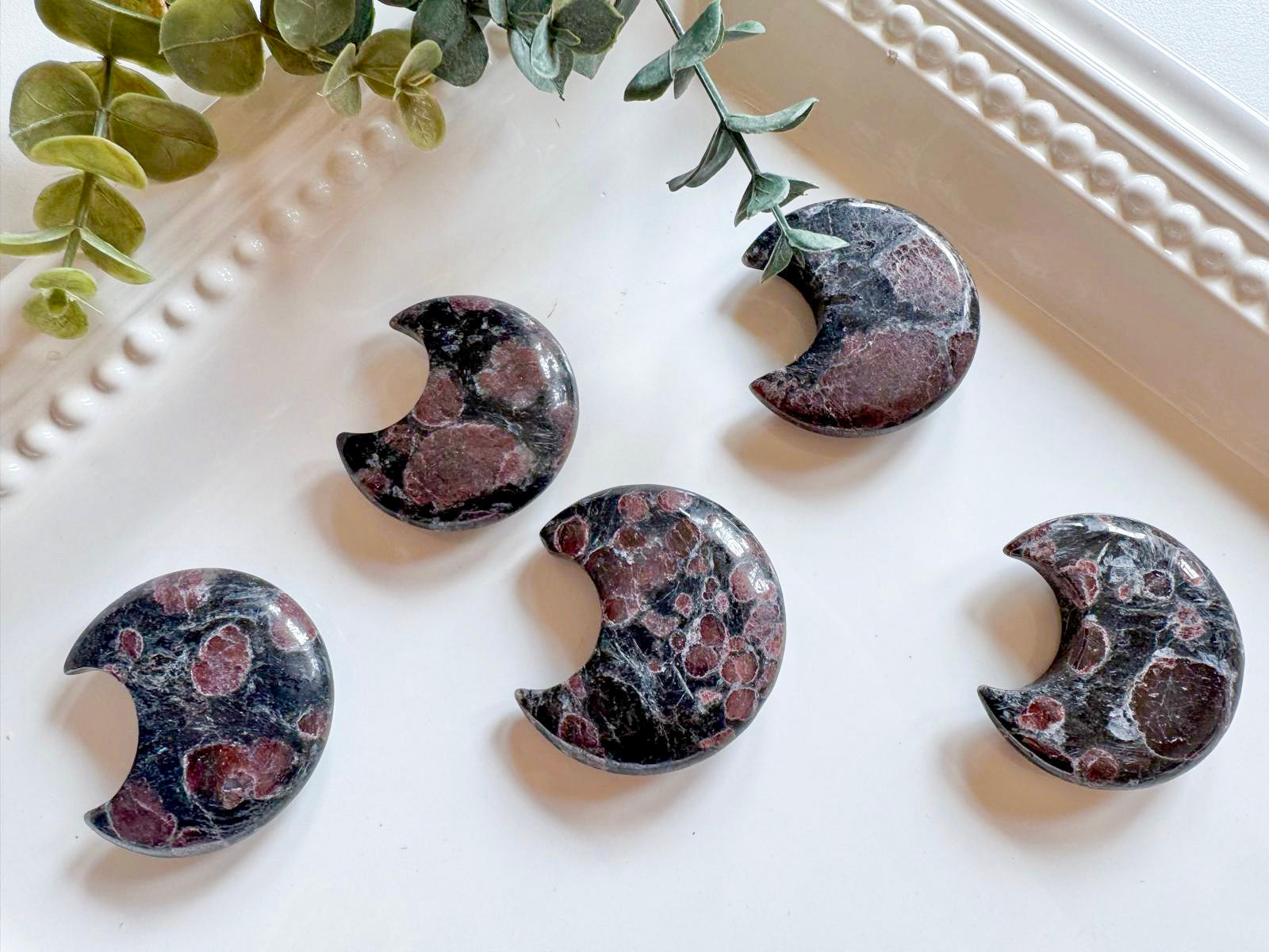 Almandine Garnet in Arfvedsonite Matrix Crescent Moon