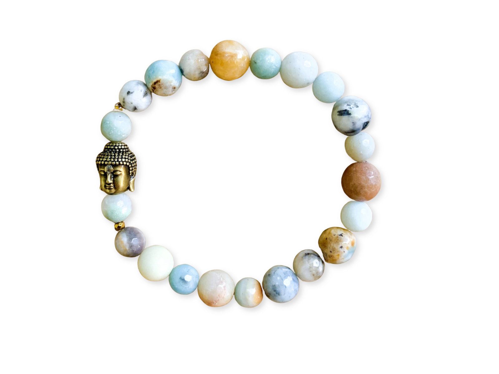 Amazonite & Buddha Beaded Bracelet || Reiki Infused