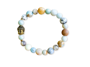 Amazonite & Buddha Beaded Bracelet || Reiki Infused