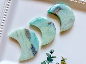 Amazonite Crescent Moon Carving