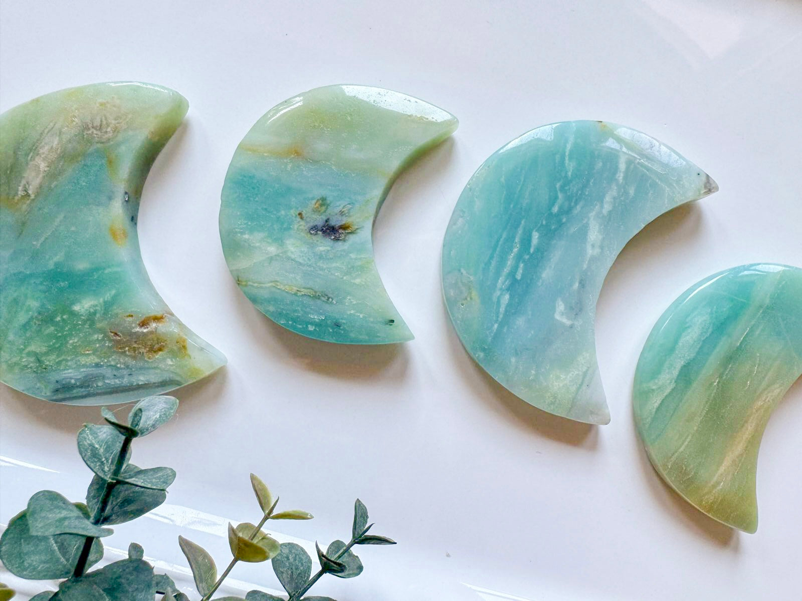 Amazonite Crescent Moon Carving
