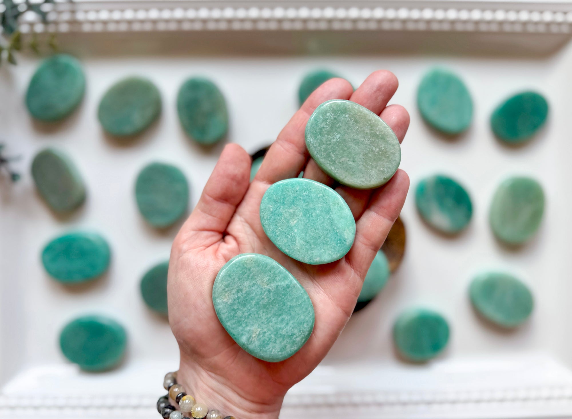 Amazonite Flat Palm Stone
