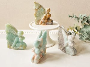 Amazonite Kneeling Fairy Carving