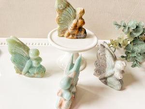 Amazonite Kneeling Fairy Carving