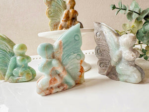 Amazonite Kneeling Fairy Carving