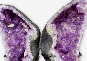 Amethyst Wings on Metal Stand || Brazil - Set A || UV Reactive!