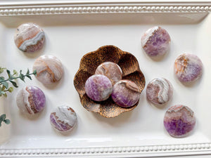 Amethyst & Agate Round Polished Palm Stone