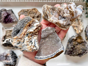 Amethyst & Chalcedony Flower Specimens || Brazil