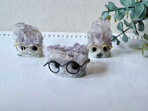 Amethyst Cluster Critter with Wire Glasses

