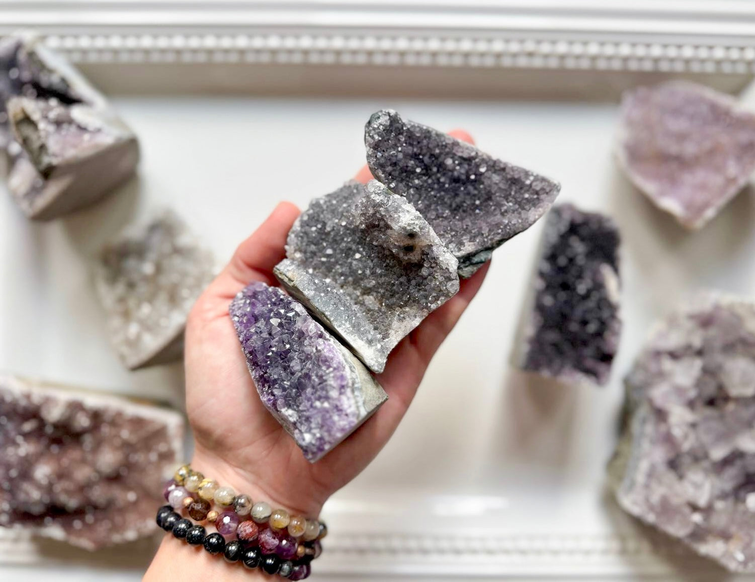 Amethyst Cluster Free Form || Cut Base