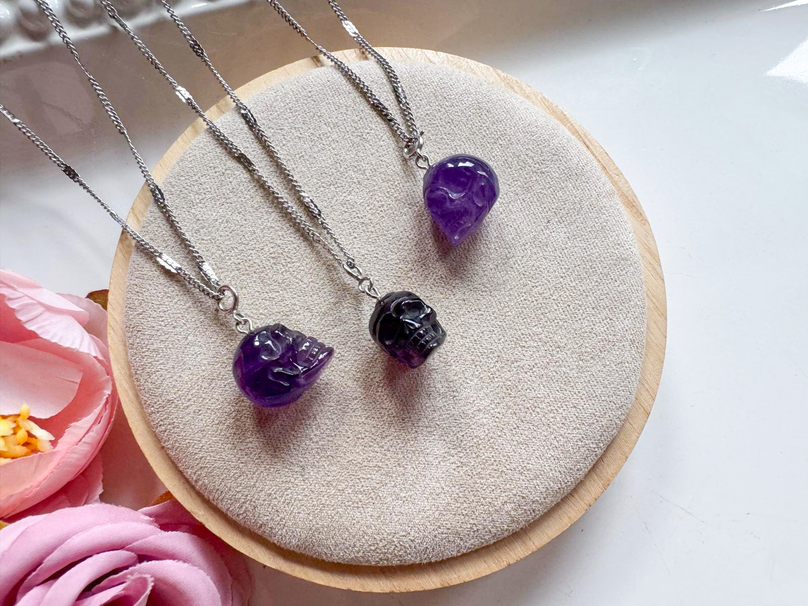 Amethyst Skull Necklace 