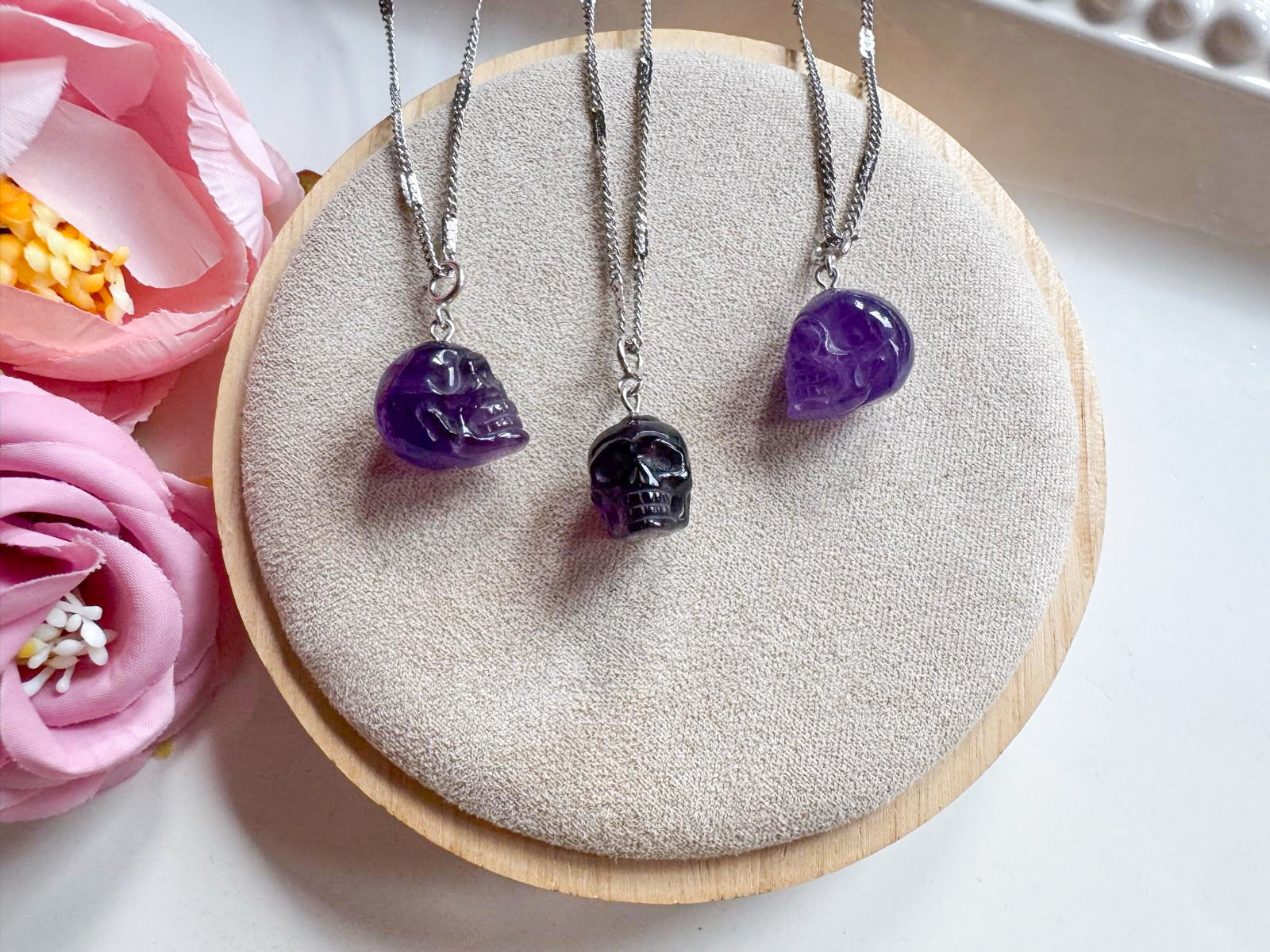 Amethyst Skull Necklace 