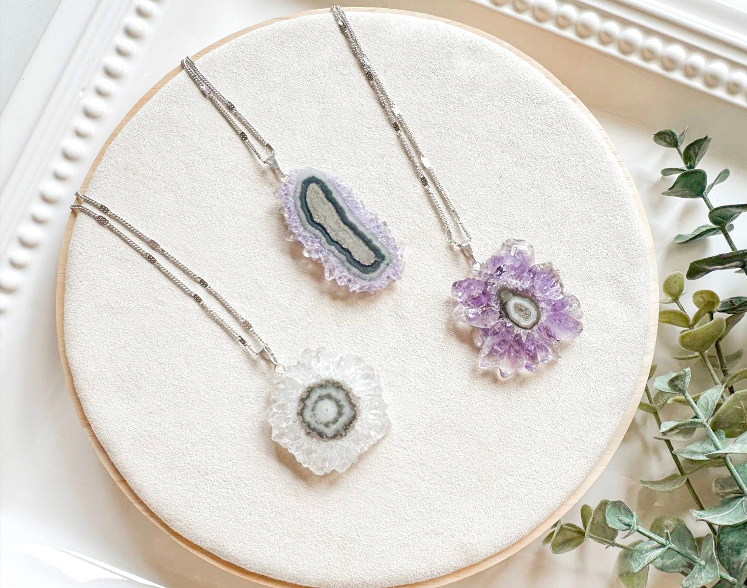 Amethyst Stalactite Slice Necklace
