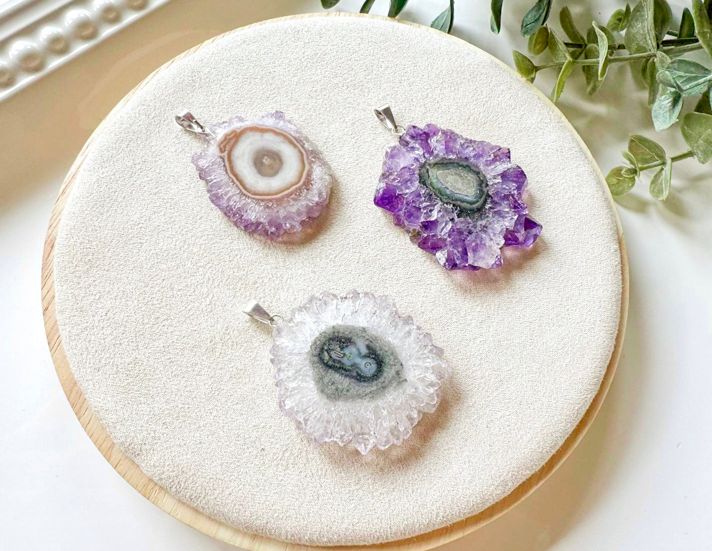 Amethyst Stalactite Slice Necklace
