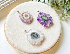 Amethyst Stalactite Slice Necklace
