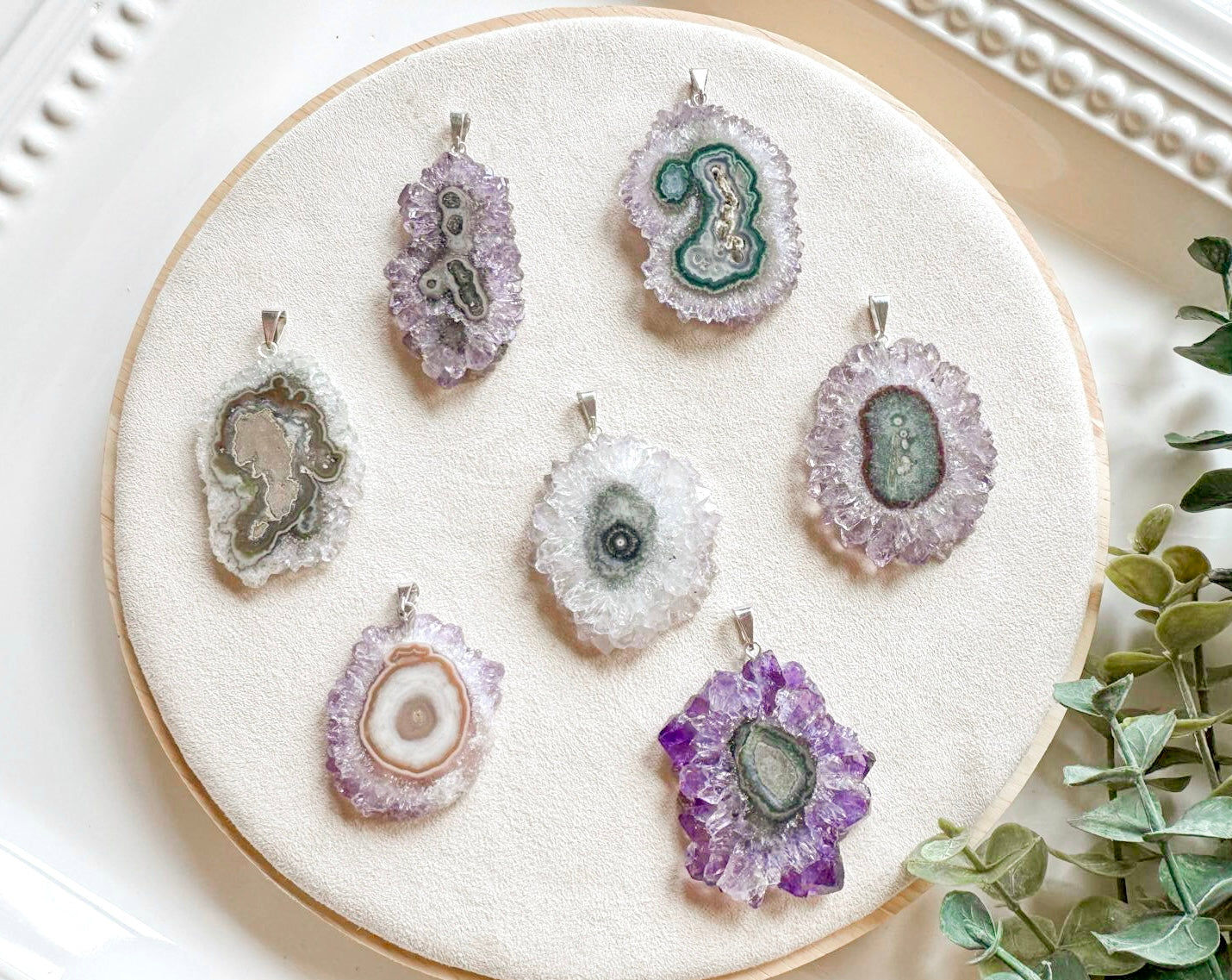 Amethyst Stalactite Slice Necklace
